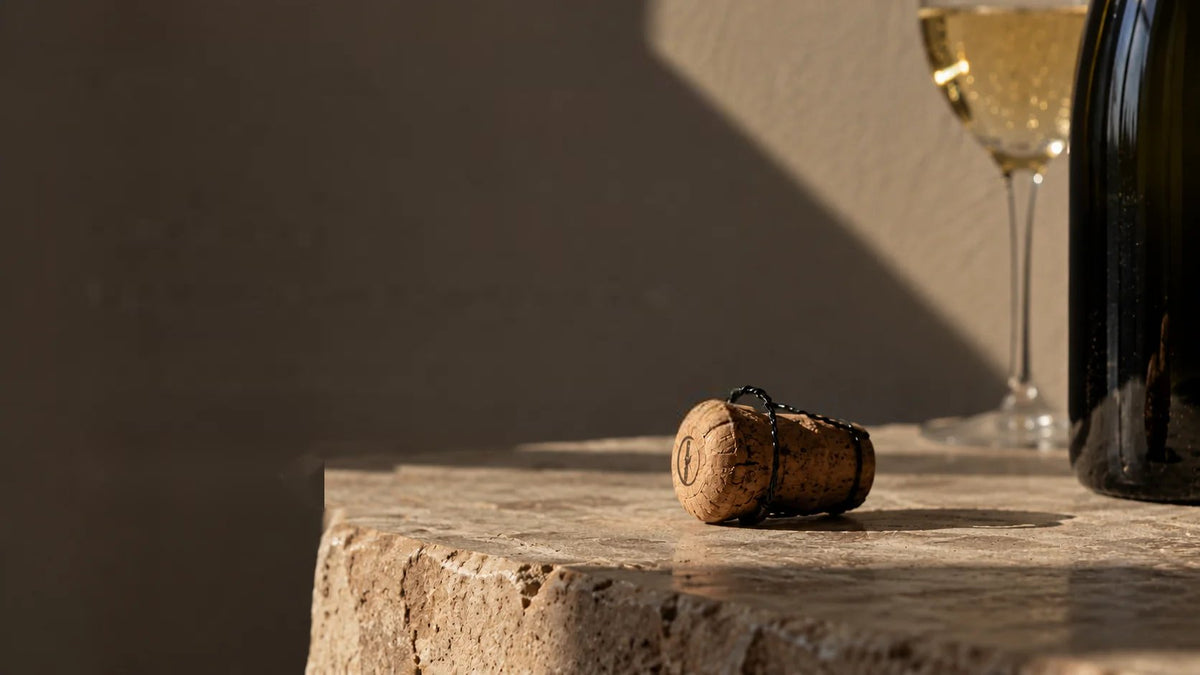 Guarda el Corcho: corcho de champagne sobre piedra